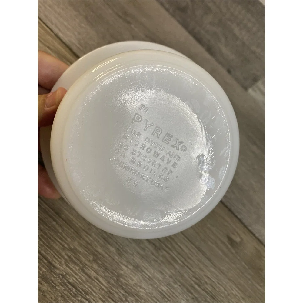 Pyrex Ramekin Custard Cup Unisex OS White Excellent Old Town Blue Floral Onion
